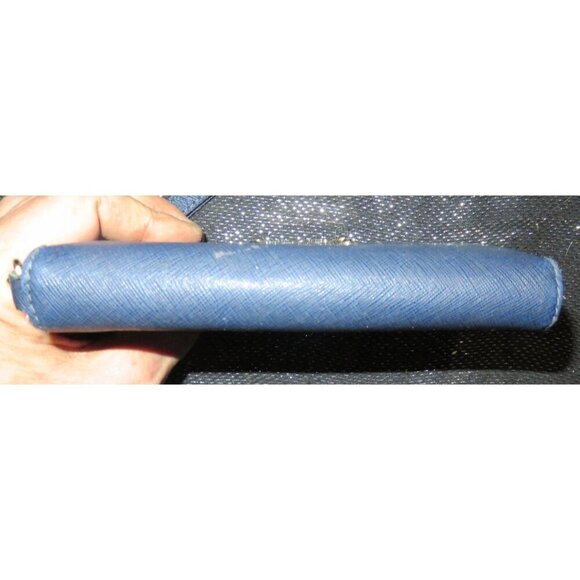 Michael Kors Blue Saffiano Leather Zip around wallet wristlet - Picture 9 of 12